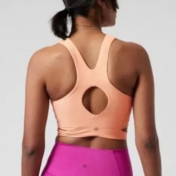 Athleta Conscious Cut Out Crop Top Small Workout Yoga Athleisure Activewear - Picture 3 of 8